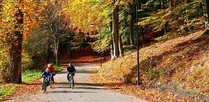Efterår familie cykeltur